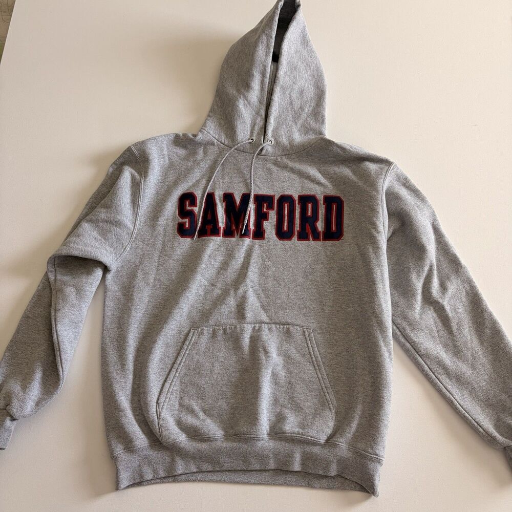 Champion Samford University Bulldogs Hoodie Sweatshirt Heather Grey Large L NCAA